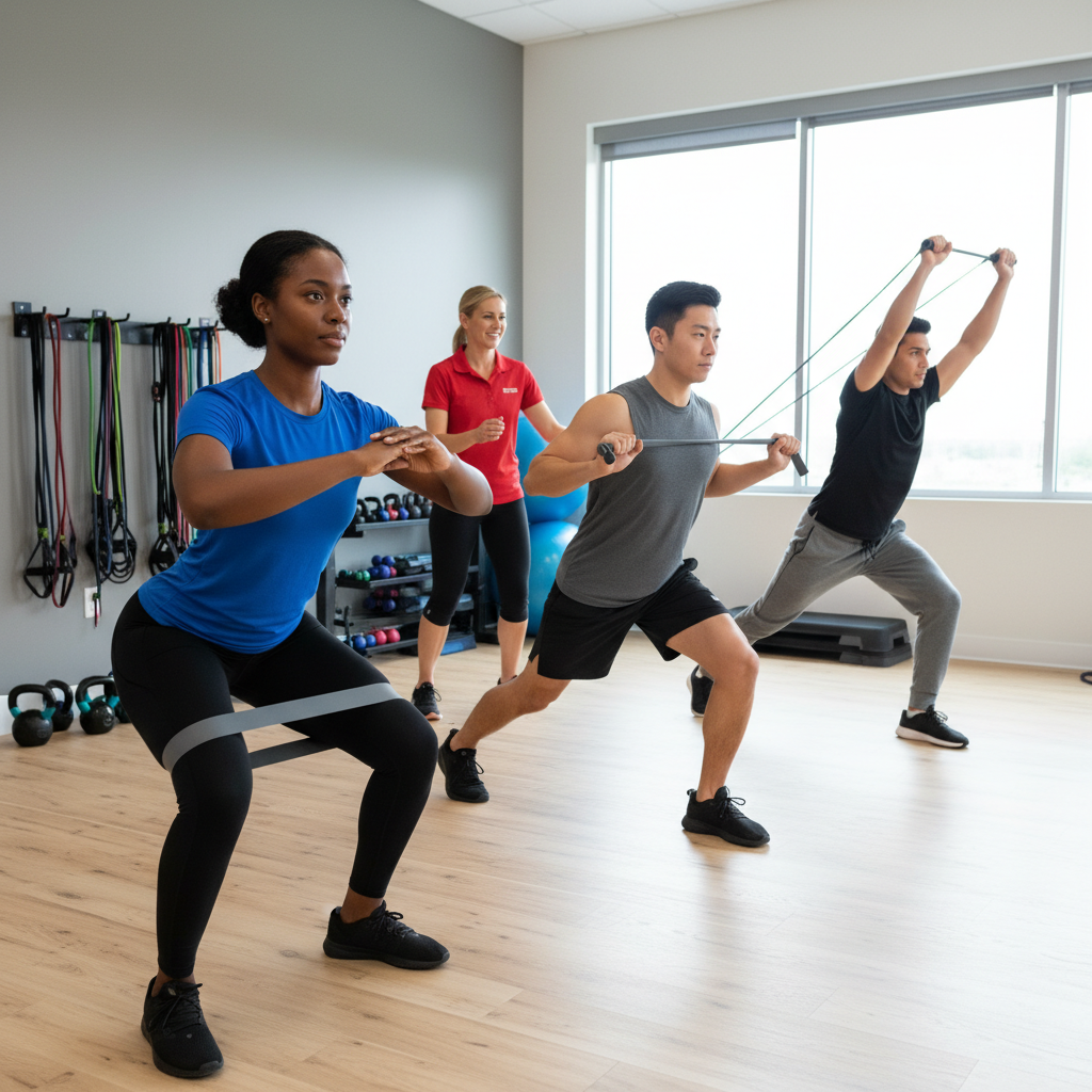 Small group strength training session for athletes receiving personalized physical therapy care in San Antonio