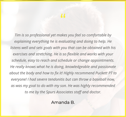 Amanda B. Testimonials for San Antonio Physical Therapist